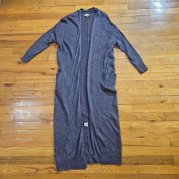 DemyLee Linen Knit Cardigan Gray Size XS Long Cardigan - Picture 2 of 10